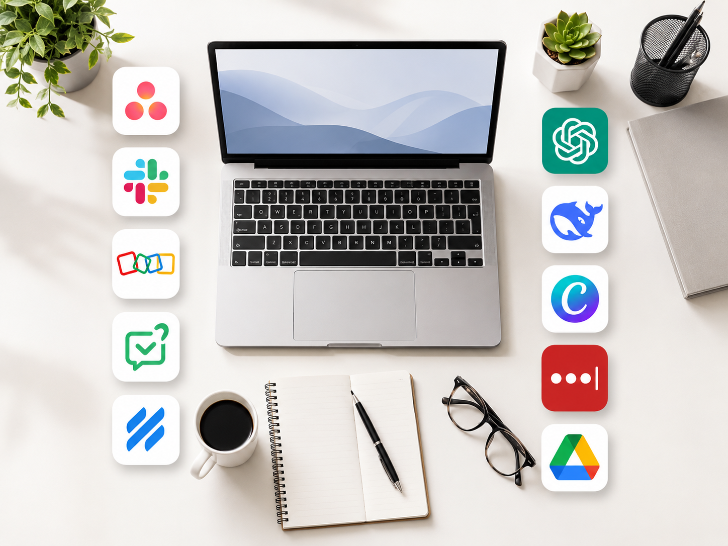 Work apps and tools used by a virtual assistant