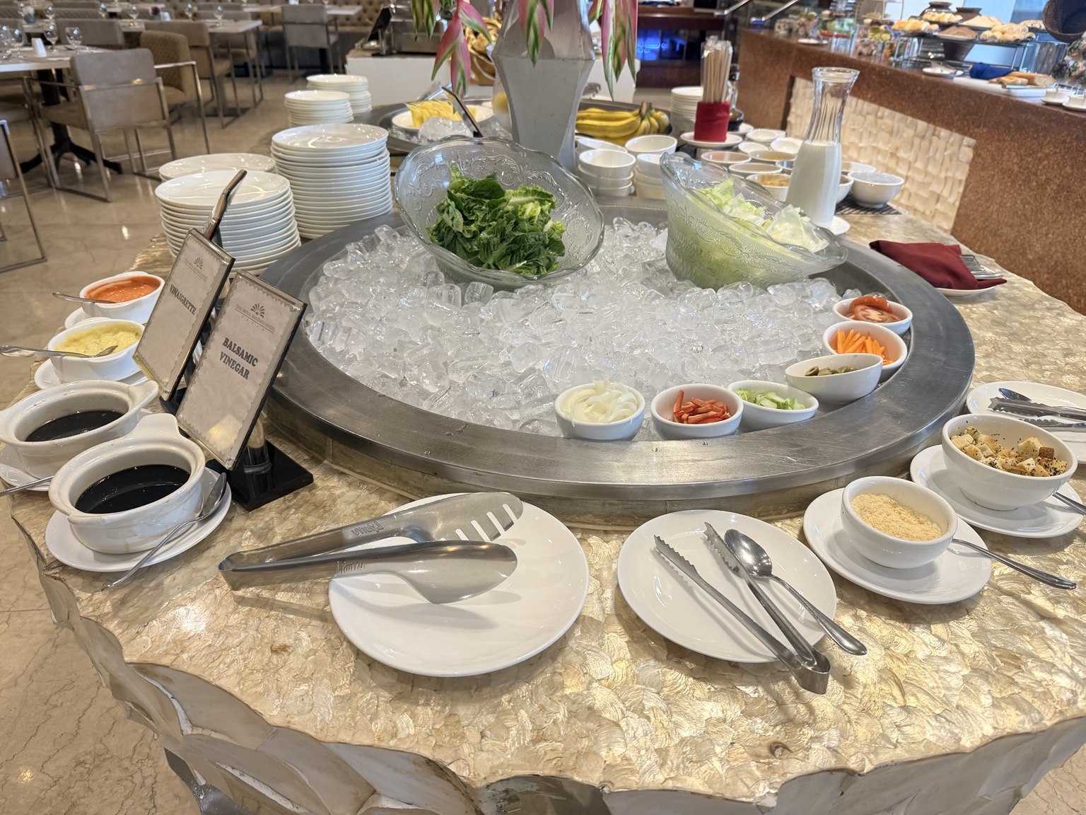 Salad station at The Royal Mandaya Hotel Davao breakfast buffet