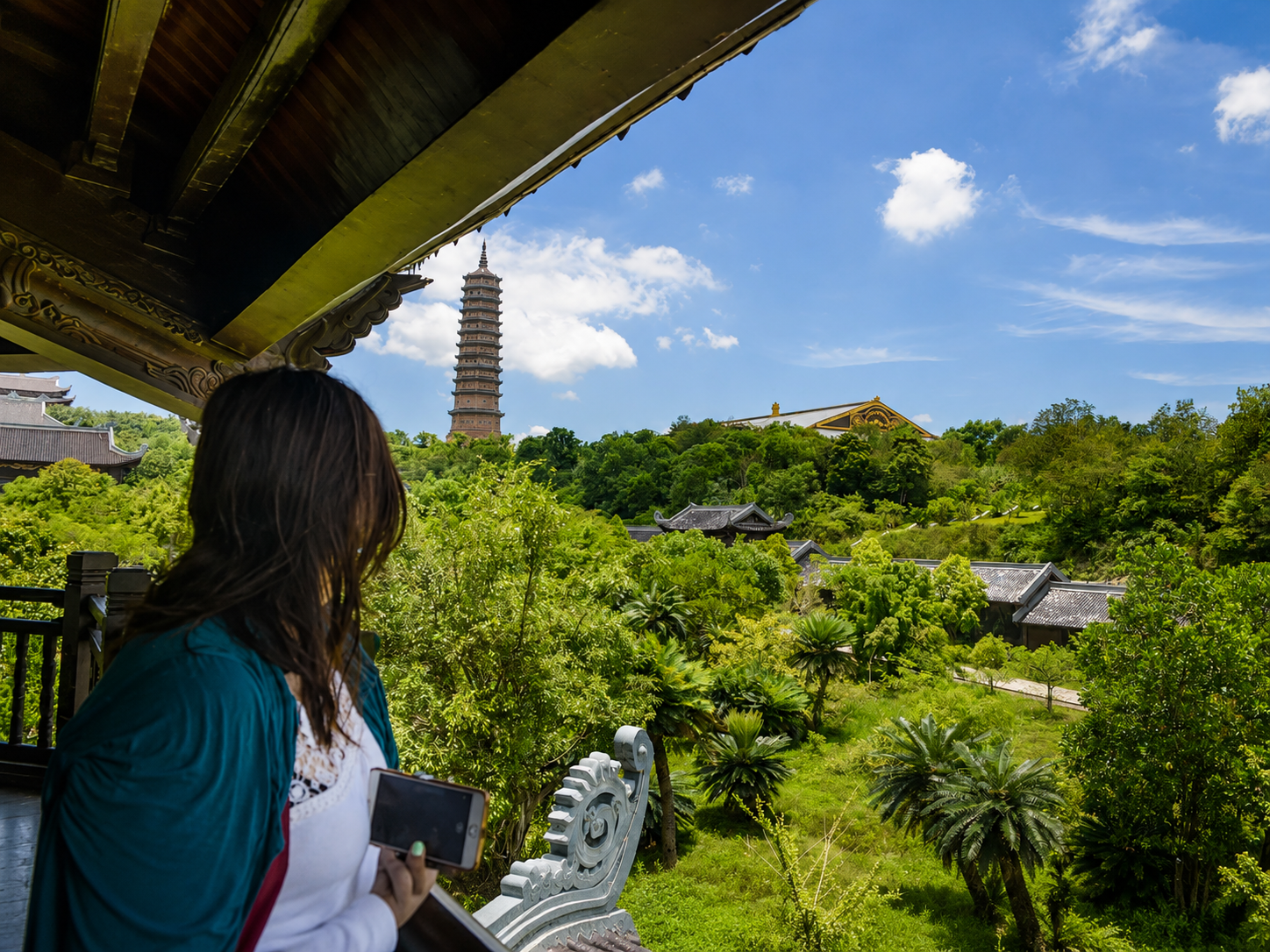 Trang An Temple View with Pagoda Tower Vietnam Hanoi 2016